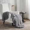 imageBedsure GentleSoft Fluffy Sherpa Fleece Faux Fur Blankets Queen Size for Bed Bedroom Decor Winter Thick Warm Full Queen Blankets Fuzzy Plush Soft Heavy Mink Tie Dye Grey Bedding Cozy Gifts 90x9011 Grey