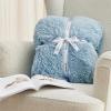 imageBedsure GentleSoft Fluffy Sherpa Fleece Faux Fur Blankets Queen Size for Bed Bedroom Decor Winter Thick Warm Full Queen Blankets Fuzzy Plush Soft Heavy Mink Tie Dye Grey Bedding Cozy Gifts 90x9014 Blue