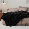 imageBedsure GentleSoft Fluffy Sherpa Fleece Faux Fur Blankets Queen Size for Bed Bedroom Decor Winter Thick Warm Full Queen Blankets Fuzzy Plush Soft Heavy Mink Tie Dye Grey Bedding Cozy Gifts 90x9005 Black