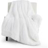 imageBedsure GentleSoft Fluffy Sherpa Fleece Faux Fur Blankets Queen Size for Bed Bedroom Decor Winter Thick Warm Full Queen Blankets Fuzzy Plush Soft Heavy Mink Tie Dye Grey Bedding Cozy Gifts 90x9008 White