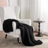 imageBedsure GentleSoft Fluffy Sherpa Fleece Faux Fur Blankets Queen Size for Bed Bedroom Decor Winter Thick Warm Full Queen Blankets Fuzzy Plush Soft Heavy Mink Tie Dye Grey Bedding Cozy Gifts 90x9005 Black