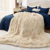 imageBedsure GentleSoft Fluffy Sherpa Fleece Faux Fur Blankets Queen Size for Bed Bedroom Decor Winter Thick Warm Full Queen Blankets Fuzzy Plush Soft Heavy Mink Tie Dye Grey Bedding Cozy Gifts 90x9002 Beige