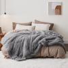 imageBedsure GentleSoft Fluffy Sherpa Fleece Faux Fur Blankets Queen Size for Bed Bedroom Decor Winter Thick Warm Full Queen Blankets Fuzzy Plush Soft Heavy Mink Tie Dye Grey Bedding Cozy Gifts 90x9011 Grey