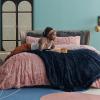imageBedsure GentleSoft Fluffy Sherpa Fleece Faux Fur Blankets Queen Size for Bed Bedroom Decor Winter Thick Warm Full Queen Blankets Fuzzy Plush Soft Heavy Mink Tie Dye Grey Bedding Cozy Gifts 90x9015 Navy Blue