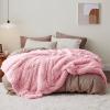 imageBedsure GentleSoft Fluffy Sherpa Fleece Faux Fur Blankets Queen Size for Bed Bedroom Decor Winter Thick Warm Full Queen Blankets Fuzzy Plush Soft Heavy Mink Tie Dye Grey Bedding Cozy Gifts 90x9003 Pink