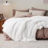 imageBedsure GentleSoft Fluffy Sherpa Fleece Faux Fur Blankets Queen Size for Bed Bedroom Decor Winter Thick Warm Full Queen Blankets Fuzzy Plush Soft Heavy Mink Tie Dye Grey Bedding Cozy Gifts 90x9008 White