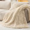 imageBedsure GentleSoft Fluffy Sherpa Fleece Faux Fur Blankets Queen Size for Bed Bedroom Decor Winter Thick Warm Full Queen Blankets Fuzzy Plush Soft Heavy Mink Tie Dye Grey Bedding Cozy Gifts 90x9002 Beige