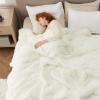 imageBedsure GentleSoft Fluffy Sherpa Fleece Faux Fur Blankets Queen Size for Bed Bedroom Decor Winter Thick Warm Full Queen Blankets Fuzzy Plush Soft Heavy Mink Tie Dye Grey Bedding Cozy Gifts 90x9001 Cream