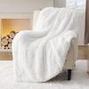 imageBedsure GentleSoft Fluffy Sherpa Fleece Faux Fur Blankets Queen Size for Bed Bedroom Decor Winter Thick Warm Full Queen Blankets Fuzzy Plush Soft Heavy Mink Tie Dye Grey Bedding Cozy Gifts 90x9008 White