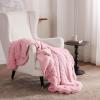 imageBedsure GentleSoft Fluffy Sherpa Fleece Faux Fur Blankets Queen Size for Bed Bedroom Decor Winter Thick Warm Full Queen Blankets Fuzzy Plush Soft Heavy Mink Tie Dye Grey Bedding Cozy Gifts 90x9003 Pink