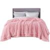imageBedsure GentleSoft Fluffy Sherpa Fleece Faux Fur Blankets Queen Size for Bed Bedroom Decor Winter Thick Warm Full Queen Blankets Fuzzy Plush Soft Heavy Mink Tie Dye Grey Bedding Cozy Gifts 90x9003 Pink