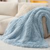 imageBedsure GentleSoft Fluffy Sherpa Fleece Faux Fur Blankets Queen Size for Bed Bedroom Decor Winter Thick Warm Full Queen Blankets Fuzzy Plush Soft Heavy Mink Tie Dye Grey Bedding Cozy Gifts 90x9014 Blue
