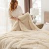 imageBedsure GentleSoft Fluffy Sherpa Fleece Faux Fur Blankets Queen Size for Bed Bedroom Decor Winter Thick Warm Full Queen Blankets Fuzzy Plush Soft Heavy Mink Tie Dye Grey Bedding Cozy Gifts 90x9002 Beige