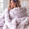 imageBedsure GentleSoft Fluffy Sherpa Fleece Faux Fur Blankets Queen Size for Bed Bedroom Decor Winter Thick Warm Full Queen Blankets Fuzzy Plush Soft Heavy Mink Tie Dye Grey Bedding Cozy Gifts 90x9012 Lavender