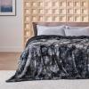 imageBedsure GentleSoft Sherpa Fluffy Blanket Queen Size for Bed  Fleece Warm and Cozy for Women Gift Plush ampamp Fuzzy Faux Fur Blanket for Couch Sofa and Decor Tie Dye Design Grey 90x90 Inches03  Tie Dye Black