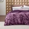 imageBedsure GentleSoft Sherpa Fluffy Blanket Queen Size for Bed  Fleece Warm and Cozy for Women Gift Plush ampamp Fuzzy Faux Fur Blanket for Couch Sofa and Decor Tie Dye Design Grey 90x90 Inches06  Purple