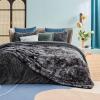 imageBedsure GentleSoft Sherpa Fluffy Blanket Queen Size for Bed  Fleece Warm and Cozy for Women Gift Plush ampamp Fuzzy Faux Fur Blanket for Couch Sofa and Decor Tie Dye Design Grey 90x90 Inches03  Tie Dye Black