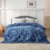 imageBedsure GentleSoft Sherpa Fluffy Blanket Queen Size for Bed  Fleece Warm and Cozy for Women Gift Plush ampamp Fuzzy Faux Fur Blanket for Couch Sofa and Decor Tie Dye Design Grey 90x90 Inches07  Indigo