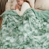 imageBedsure GentleSoft Sherpa Fluffy Blanket Queen Size for Bed  Fleece Warm and Cozy for Women Gift Plush ampamp Fuzzy Faux Fur Blanket for Couch Sofa and Decor Tie Dye Design Grey 90x90 Inches05  Sage Green
