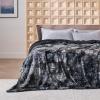 imageBedsure GentleSoft Sherpa Fluffy Blanket Queen Size for Bed  Fleece Warm and Cozy for Women Gift Plush ampamp Fuzzy Faux Fur Blanket for Couch Sofa and Decor Tie Dye Design Grey 90x90 Inches03  Tie Dye Black