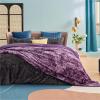 imageBedsure GentleSoft Sherpa Fluffy Blanket Queen Size for Bed  Fleece Warm and Cozy for Women Gift Plush ampamp Fuzzy Faux Fur Blanket for Couch Sofa and Decor Tie Dye Design Grey 90x90 Inches06  Purple