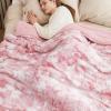 imageBedsure GentleSoft Sherpa Fluffy Blanket Queen Size for Bed  Fleece Warm and Cozy for Women Gift Plush ampamp Fuzzy Faux Fur Blanket for Couch Sofa and Decor Tie Dye Design Grey 90x90 Inches04  Pink
