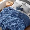 imageBedsure GentleSoft Sherpa Fluffy Blanket Queen Size for Bed  Fleece Warm and Cozy for Women Gift Plush ampamp Fuzzy Faux Fur Blanket for Couch Sofa and Decor Tie Dye Design Grey 90x90 Inches07  Indigo