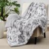imageBedsure GentleSoft Sherpa Fluffy Blanket Queen Size for Bed  Fleece Warm and Cozy for Women Gift Plush ampamp Fuzzy Faux Fur Blanket for Couch Sofa and Decor Tie Dye Design Grey 90x90 Inches01  Light Grey