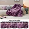 imageBedsure GentleSoft Sherpa Fluffy Blanket Queen Size for Bed  Fleece Warm and Cozy for Women Gift Plush ampamp Fuzzy Faux Fur Blanket for Couch Sofa and Decor Tie Dye Design Grey 90x90 Inches06  Purple