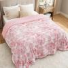 imageBedsure GentleSoft Sherpa Fluffy Blanket Queen Size for Bed  Fleece Warm and Cozy for Women Gift Plush ampamp Fuzzy Faux Fur Blanket for Couch Sofa and Decor Tie Dye Design Grey 90x90 Inches04  Pink