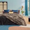 imageBedsure GentleSoft Sherpa Fluffy Blanket Queen Size for Bed  Fleece Warm and Cozy for Women Gift Plush ampamp Fuzzy Faux Fur Blanket for Couch Sofa and Decor Tie Dye Design Grey 90x90 Inches02  Brown