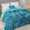 imageBedsure GentleSoft Sherpa Fluffy Blanket Queen Size for Bed  Fleece Warm and Cozy for Women Gift Plush ampamp Fuzzy Faux Fur Blanket for Couch Sofa and Decor Tie Dye Design Grey 90x90 Inches00  Teal