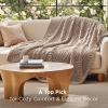imageBedsure GentleSoft Throw Blanket for Couch  Soft Cozy Fall Blanket Gifts for Women Teen Girls Fuzzy Fluffy Fleece Throw Boho Home Room Fall Decor Aesthetic Halloween Christmas White 50x60 InchesBrown