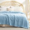 imageBedsure GentleSoft Throw Blanket for Couch  Soft Cozy Fall Blanket Gifts for Women Teen Girls Fuzzy Fluffy Fleece Throw Boho Home Room Fall Decor Aesthetic Halloween Christmas White 50x60 InchesBlue