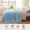 imageBedsure GentleSoft Throw Blanket for Couch  Soft Cozy Fall Blanket Gifts for Women Teen Girls Fuzzy Fluffy Fleece Throw Boho Home Room Fall Decor Aesthetic Halloween Christmas White 50x60 InchesBlue