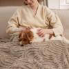 imageBedsure GentleSoft Throw Blanket for Couch  Soft Cozy Fall Blanket Gifts for Women Teen Girls Fuzzy Fluffy Fleece Throw Boho Home Room Fall Decor Aesthetic Halloween Christmas White 50x60 InchesBrown