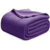 imageBedsure Gentlesoft 100 Cotton Blanket Queen Size for Bed  Breathable and Soft Waffle Weave Blanket for Summer Thick Cozy Fall Blankets for Women Gift White 90x90 Inches08  Purple