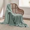 imageBedsure Gentlesoft 100 Cotton Blanket Queen Size for Bed  Breathable and Soft Waffle Weave Blanket for Summer Thick Cozy Fall Blankets for Women Gift White 90x90 Inches03  Sage Green