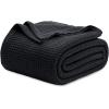 imageBedsure Gentlesoft 100 Cotton Blanket Queen Size for Bed  Breathable and Soft Waffle Weave Blanket for Summer Thick Cozy Fall Blankets for Women Gift White 90x90 Inches04  Black
