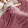 imageBedsure Gentlesoft 100 Cotton Blanket Queen Size for Bed  Breathable and Soft Waffle Weave Blanket for Summer Thick Cozy Fall Blankets for Women Gift White 90x90 Inches08  Dusty Rose