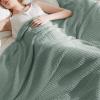 imageBedsure Gentlesoft 100 Cotton Blanket Queen Size for Bed  Breathable and Soft Waffle Weave Blanket for Summer Thick Cozy Fall Blankets for Women Gift White 90x90 Inches03  Sage Green