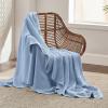 imageBedsure Gentlesoft 100 Cotton Blanket Queen Size for Bed  Breathable and Soft Waffle Weave Blanket for Summer Thick Cozy Fall Blankets for Women Gift White 90x90 Inches05  Sky Blue