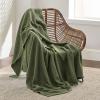 imageBedsure Gentlesoft 100 Cotton Blanket Queen Size for Bed  Breathable and Soft Waffle Weave Blanket for Summer Thick Cozy Fall Blankets for Women Gift White 90x90 Inches03  Olive Green