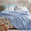imageBedsure Gentlesoft 100 Cotton Blanket Queen Size for Bed  Breathable and Soft Waffle Weave Blanket for Summer Thick Cozy Fall Blankets for Women Gift White 90x90 Inches05  Sky Blue