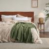 imageBedsure Gentlesoft 100 Cotton Blanket Queen Size for Bed  Breathable and Soft Waffle Weave Blanket for Summer Thick Cozy Fall Blankets for Women Gift White 90x90 Inches03  Olive Green