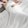imageBedsure Gentlesoft 100 Cotton Blanket Queen Size for Bed  Breathable and Soft Waffle Weave Blanket for Summer Thick Cozy Fall Blankets for Women Gift White 90x90 Inches01  White