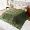 imageBedsure Gentlesoft 100 Cotton Blanket Queen Size for Bed  Breathable and Soft Waffle Weave Blanket for Summer Thick Cozy Fall Blankets for Women Gift White 90x90 Inches03  Olive Green