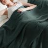 imageBedsure Gentlesoft 100 Cotton Blanket Queen Size for Bed  Breathable and Soft Waffle Weave Blanket for Summer Thick Cozy Fall Blankets for Women Gift White 90x90 Inches03  Dark Green
