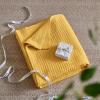 imageBedsure Gentlesoft 100 Cotton Blanket Queen Size for Bed  Breathable and Soft Waffle Weave Blanket for Summer Thick Cozy Fall Blankets for Women Gift White 90x90 Inches07  Mustard Yellow