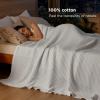imageBedsure Gentlesoft 100 Cotton Blanket Queen Size for Bed  Breathable and Soft Waffle Weave Blanket for Summer Thick Cozy Fall Blankets for Women Gift White 90x90 Inches01  White